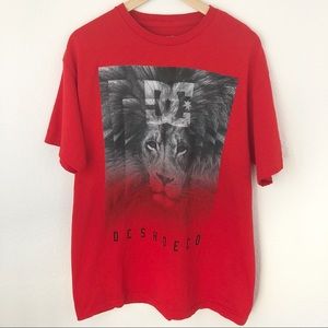 DC Shoes Red Lion Graphic Tee Shirt Size Large
